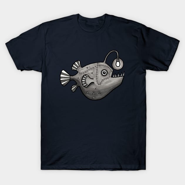 Angler Fish Swims Deep T-Shirt by JCPhillipps